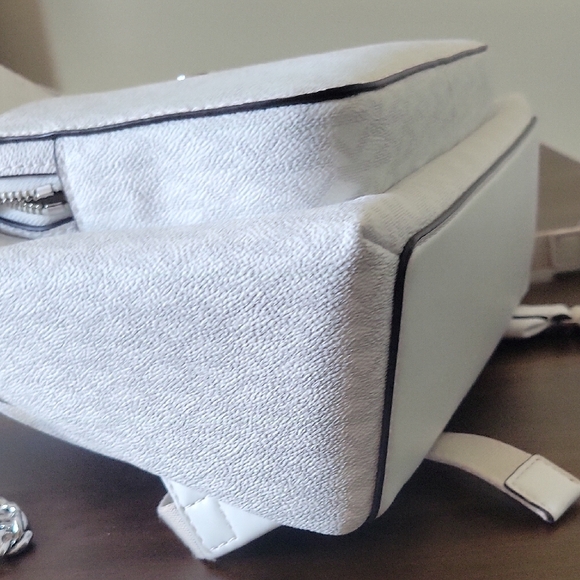 Michael Kors White Leather Backpack Minimalist Design - Picture 8 of 13